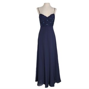 Morilee Madeline Gardner Navy Blue Evening Gown Size 12
